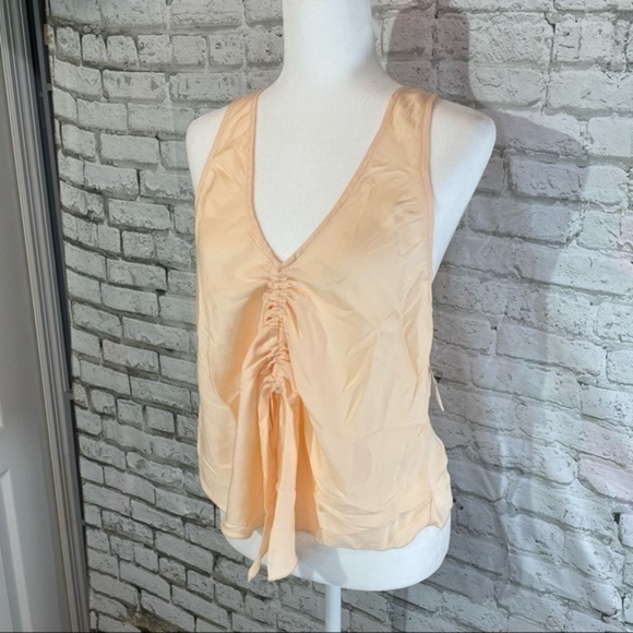 FREE PEOPLE Cream Cinched Camisole Large - Picture 6 of 13